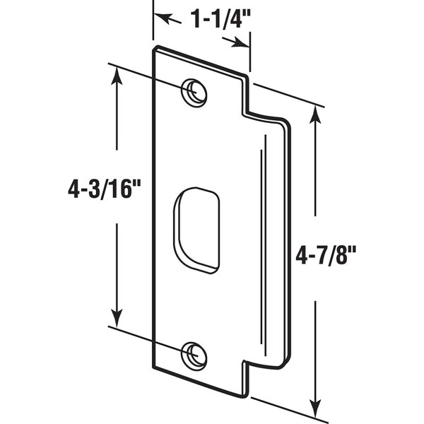 Door Strike Commercial ASA 1-1/4 X 4-7/8 In. With Screws Classic Bronze Finish